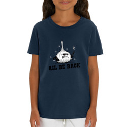 T-shirt enfant coton bio bleu marine Ail Be Back (Ted Boundy,Fruits & Légumes,Humour)
