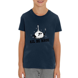 T-shirt enfant coton bio bleu marine Ail Be Back (Ted Boundy,Fruits & Légumes,Humour)