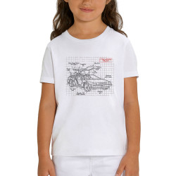 T-shirt enfant coton bio blanc Dolorean Plan (Le Duc,Films/Séries)