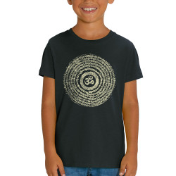 T-shirt enfant coton bio noir Ohm Spiral (Ethnique,teufeur)