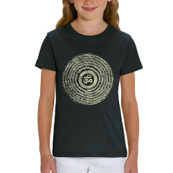 T-shirt enfant coton bio noir Ohm Spiral (Ethnique,teufeur)
