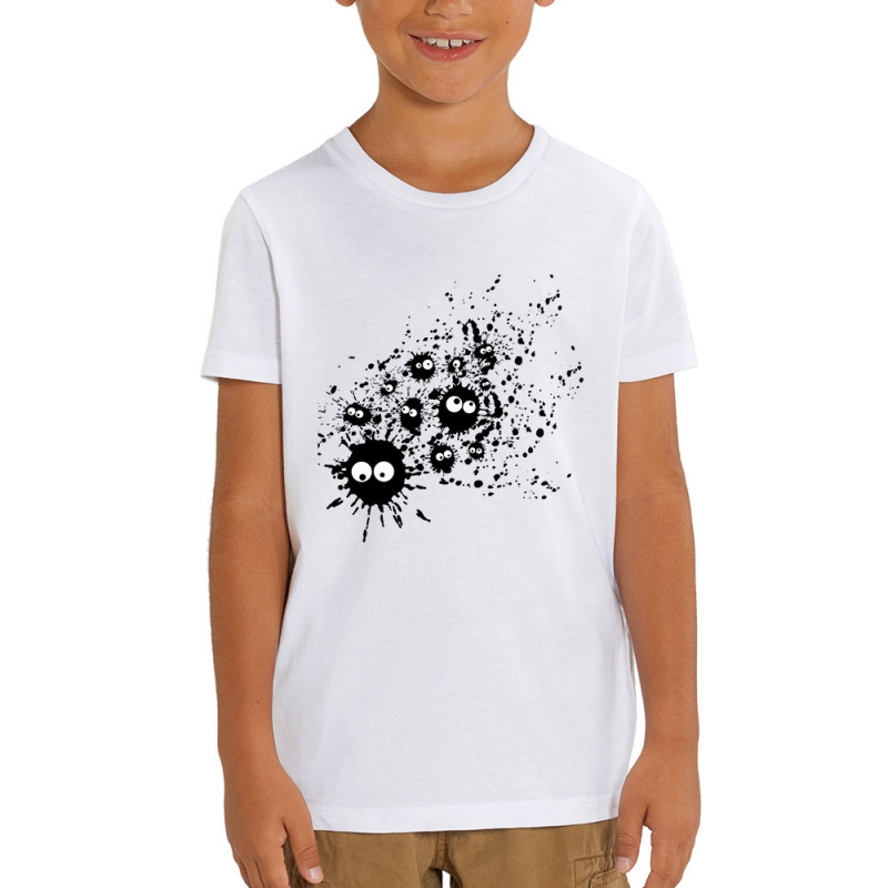 T-shirt enfant coton bio blanc Les Taches (Fourre-tout,Humour)