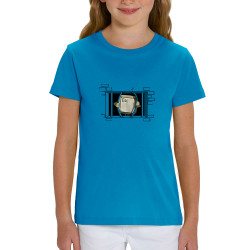 T-shirt enfant coton bio bleu azur Echappe - Escape (Gondrax,Jeux Vidéo / Geek,Humour)