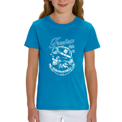 T-shirt enfant coton bio bleu azur Copper Bones - Built For Speed (Simon,Copper Bones,Têtes de morts,Moto)