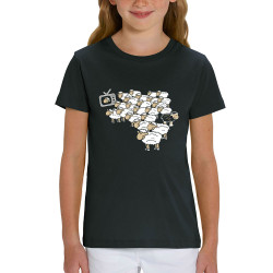 T-shirt enfant coton bio noir Moutons (Gondrax,Humour,Slogans engagés,Animaux)