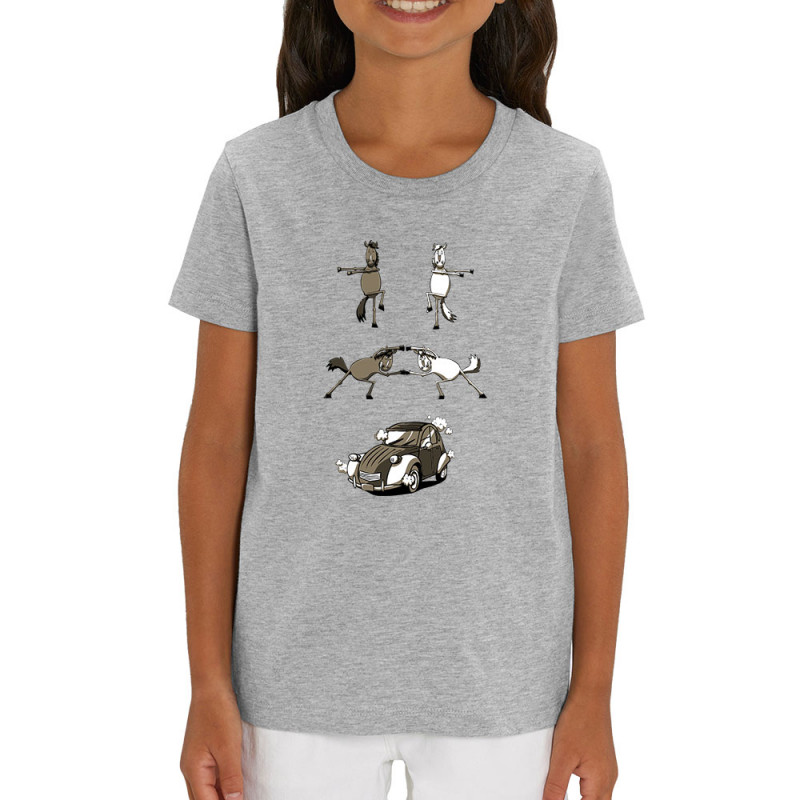 T-shirt enfant coton bio gris chiné 2cv Fusion (Mr Mouton,Animaux,Humour)