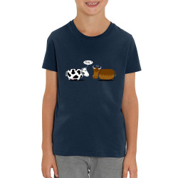 T-shirt enfant coton bio bleu marine Viking (Gondrax,Animaux,Humour)