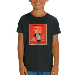 T-shirt enfant coton bio noir Le mystère de la chaussette (Alex Kidd,Humour)