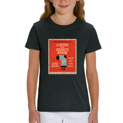 T-shirt enfant coton bio noir Le mystère de la chaussette (Alex Kidd,Humour)
