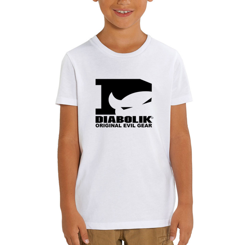 T-shirt enfant coton bio blanc Diabolik - D Logo (Diabolik)