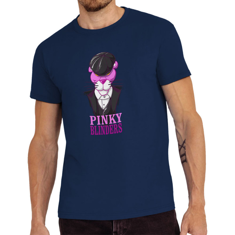 Tee-shirt homme bleu marine Pinky Blinders (Mr Mouton,Animaux,Films/Séries)