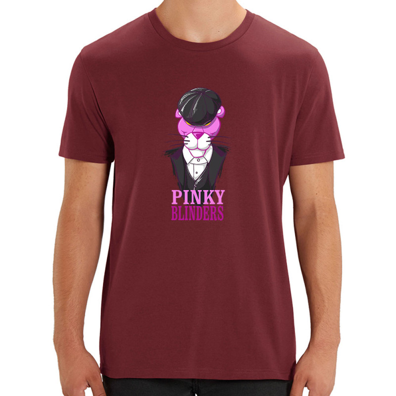 T-shirt homme coton bio bordeaux Pinky Blinders (Mr Mouton,Animaux,Films/Séries)