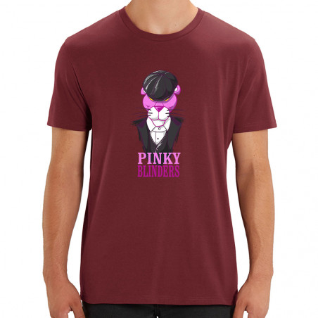 T-shirt homme coton bio bordeaux Pinky Blinders (Mr Mouton,Animaux,Films/Séries)