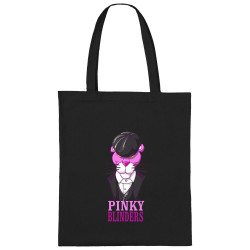 Sac shopping en toile noir Pinky Blinders (Mr Mouton,Animaux,Films/Séries)