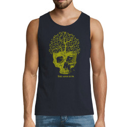 Débardeur homme bleu marine Think green or die (Gondrax,Ecologie,Têtes de morts)