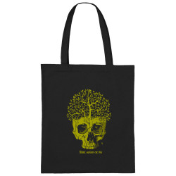 Sac shopping en toile noir Think green or die (Gondrax,Ecologie,Têtes de morts)