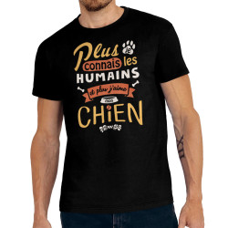 Tee-shirt homme noir Mon chien (Le Duc,Animaux,Slogans Débiles)