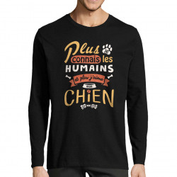 T-shirt homme manches longues noir Mon chien (Le Duc,Animaux,Slogans Débiles)