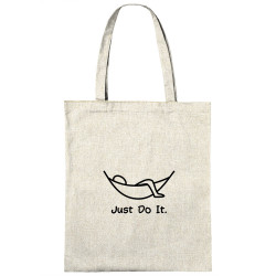 Sac shopping en toile naturel Just Do It Hamac (Gondrax,Humour,Paresse)