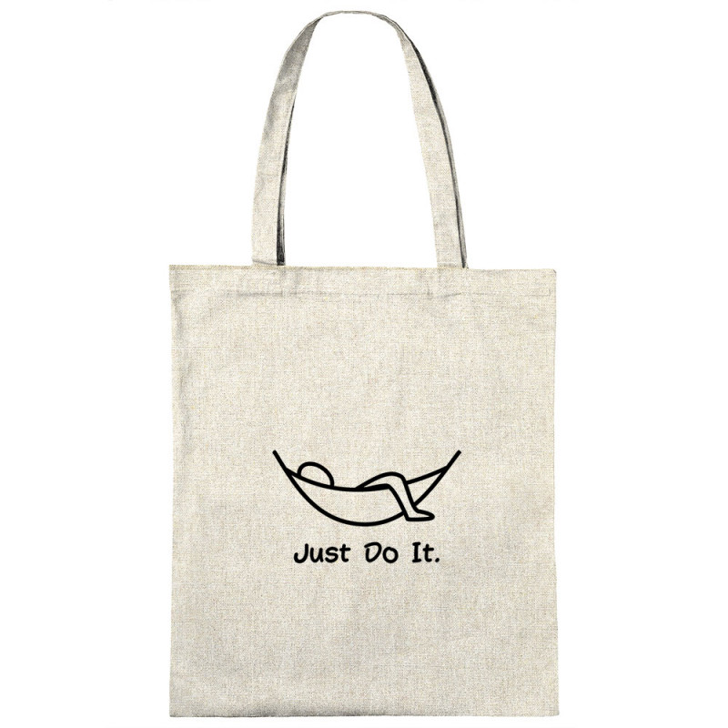 Sac shopping en toile naturel Just Do It Hamac (Gondrax,Humour,Paresse)