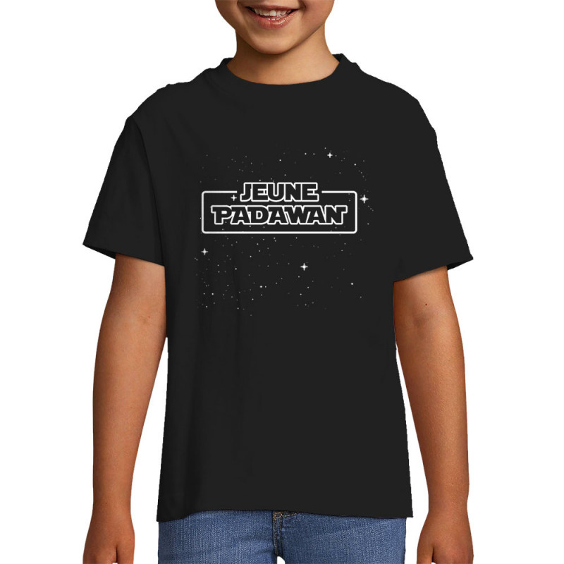 T-shirt enfant noir Jeune Padawan (Gondrax,Films/Séries,Bébés,Star Wars)