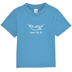T-shirt bébé bleu azur Just Do It Hamac (Gondrax,Humour,Paresse)