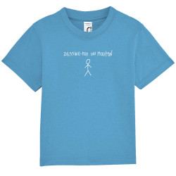 T-shirt bébé bleu azur Dessine moi un mouton (Gondrax,Humour,Slogans engagés)