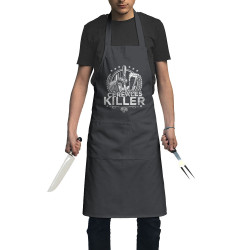 Tablier unisexe gris foncé Céréales Killer 2 (Gondrax,Alcool,Humour)