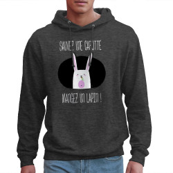 Sweat homme à capuche gris anthracite Sauvez une carotte (Gondrax,Animaux,Humour,Fruits & Légumes)