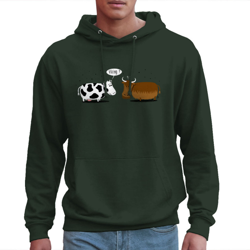 Sweat homme à capuche vert foncé Viking (Gondrax,Animaux,Humour)