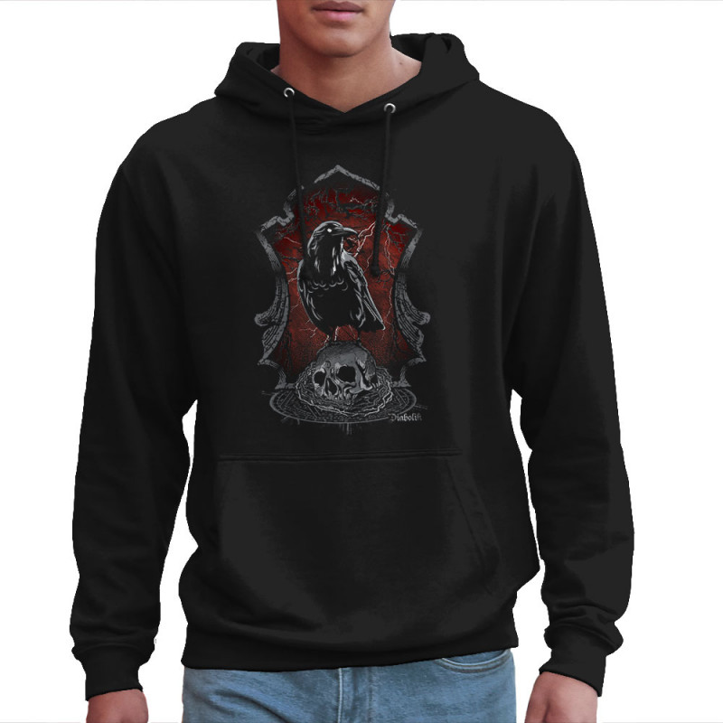 Sweat homme à capuche noir Diabolik Evil Crow (Simon,Diabolik,Têtes de morts,Enfer)