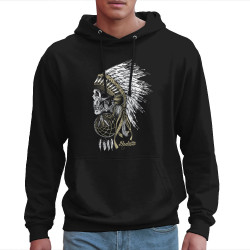 Sweat homme à capuche noir Bad River - Chief Skull (Simon,Bad River,Ethnique)
