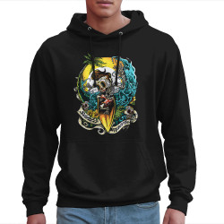 Sweat homme à capuche noir Santa Muerte - Surfin Skull (Santa Muerte,Têtes de morts,Skate)