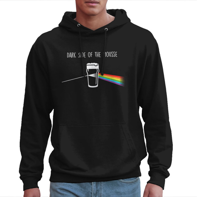 Sweat homme à capuche noir Dark side of the mousse (Guiton,Simon,Alcool,Humour)