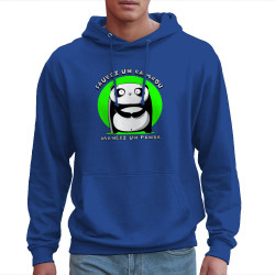 Sweat homme à capuche bleu royal Sauvez un bambou Mangez un panda (Pandaluna,Animaux,Humour,Manga Kawaï japan)