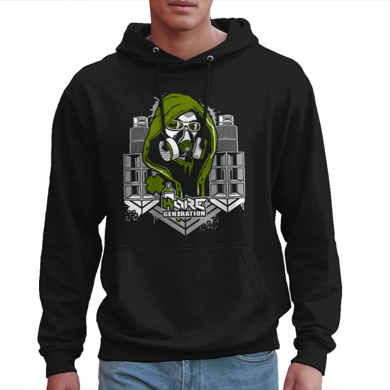 Sweat homme à capuche noir Kore Generation (E Cone,teufeur)