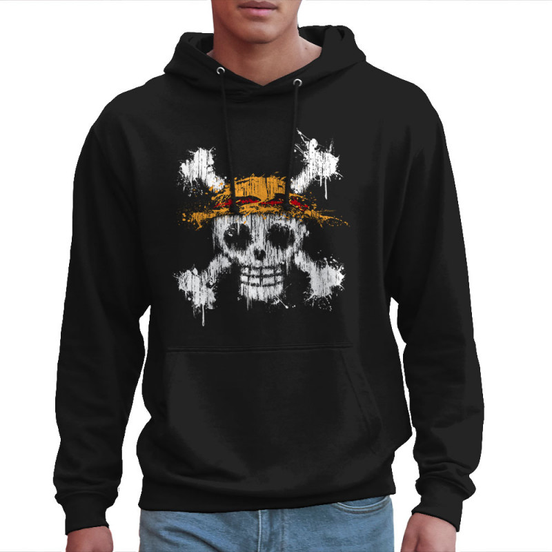 Sweat homme à capuche noir One Skull (Le Duc,Têtes de morts,Jeux Vidéo / Geek,Manga Kawaï japan,Détournements)