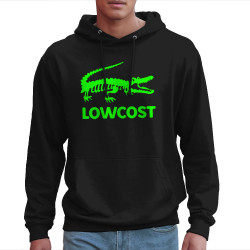 Sweat homme à capuche noir Lowcost (Mattdez,Humour)