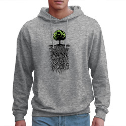 Sweat homme à capuche gris chiné Know Your Roots (Ecologie,Ethnique)