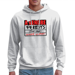 Sweat homme à capuche blanc A vendre parents (Gondrax,Humour)