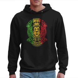 Sweat homme à capuche noir Only the strong survive (Animaux,Reggae)
