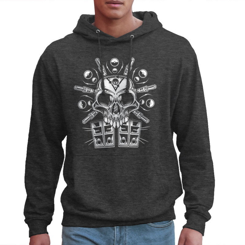 Sweat homme à capuche gris anthracite Jack The Skull (Simon,teufeur,Têtes de morts)