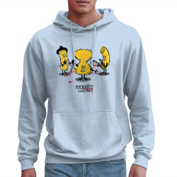 Sweat homme à capuche bleu ciel Psychopâtes (Gondrax,Fruits & Légumes,Humour)