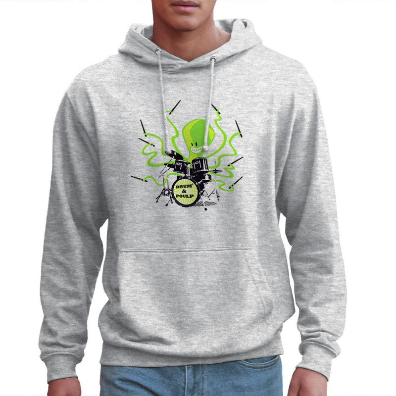 Sweat homme à capuche gris chiné clair Poulpy Drum (Animaux,Humour,Ted Boundy)