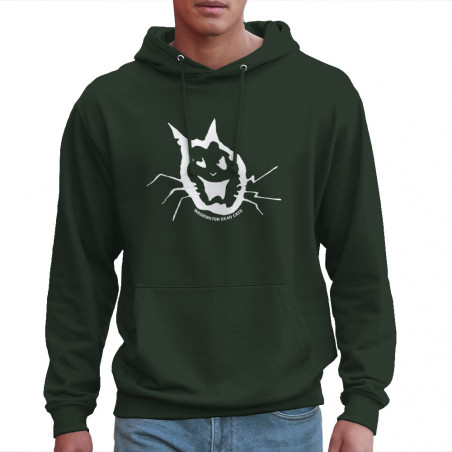 Sweat homme à capuche vert foncé Washington Dead Cats - Old School Cat (Washington Dead Cats)