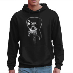 Sweat homme à capuche noir Dead Guitar (Rock & Punk,Têtes de morts)
