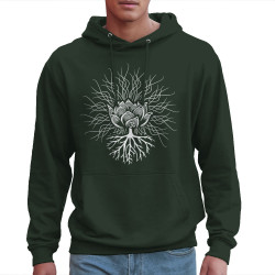 Sweat homme à capuche vert foncé Ohm Pagan (Gondrax,Ethnique)