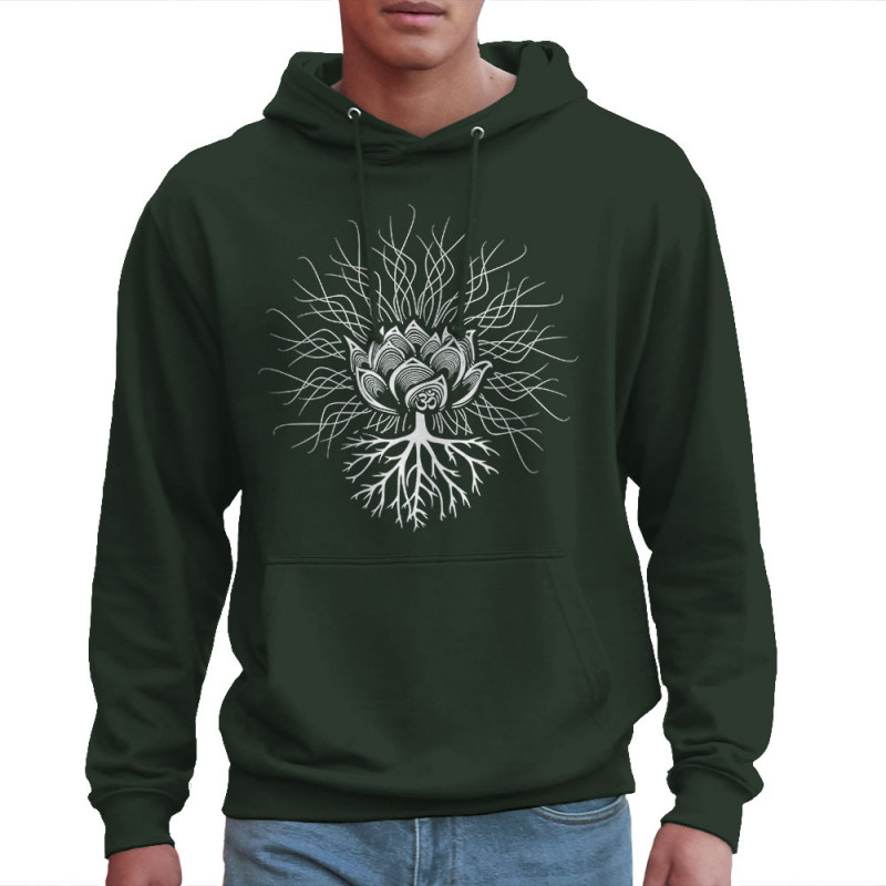 Sweat homme à capuche vert foncé Ohm Pagan (Gondrax,Ethnique)