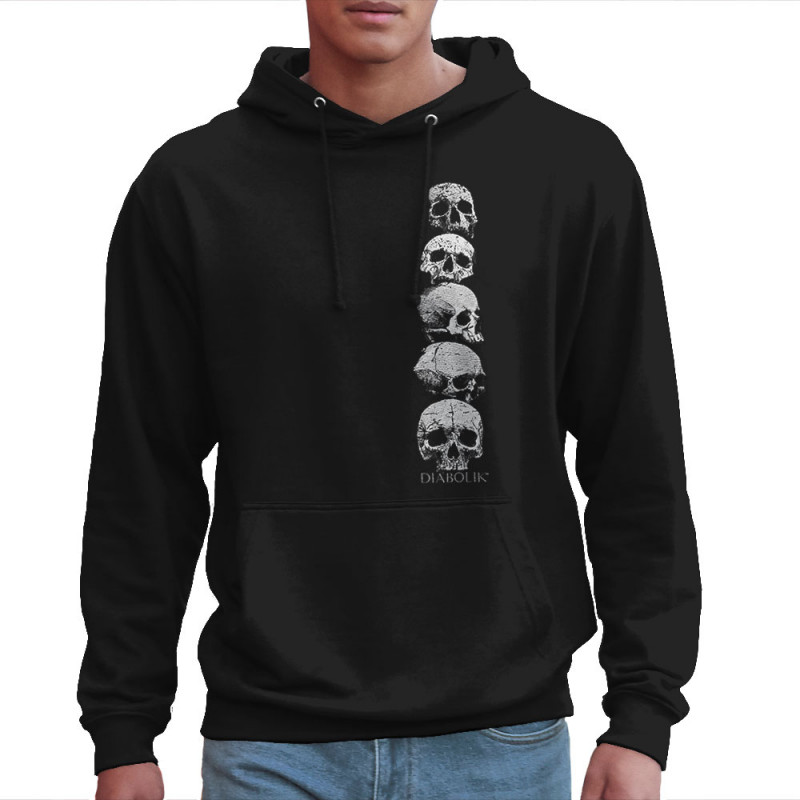 Sweat homme à capuche noir Five Skulls (Gondrax,Diabolik,Têtes de morts)