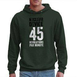 Sweat homme à capuche vert foncé Nuclear Device - 45 révolutions (Nuclear Device)